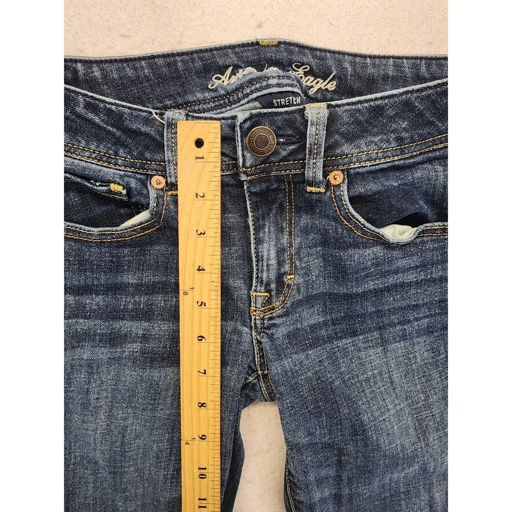 American Eagle Original Boot Stretch Blue Denim Jeans Size 6